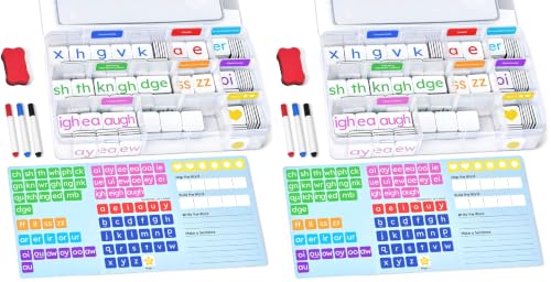 Phonics Magnetic Letter Tiles Word Building Kit with Folders
