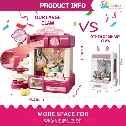 Kids Claw Machine with Capsule Slide, Lights & Music