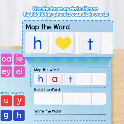 Phonics Magnetic Letter Tiles Word Building Kit with Folders