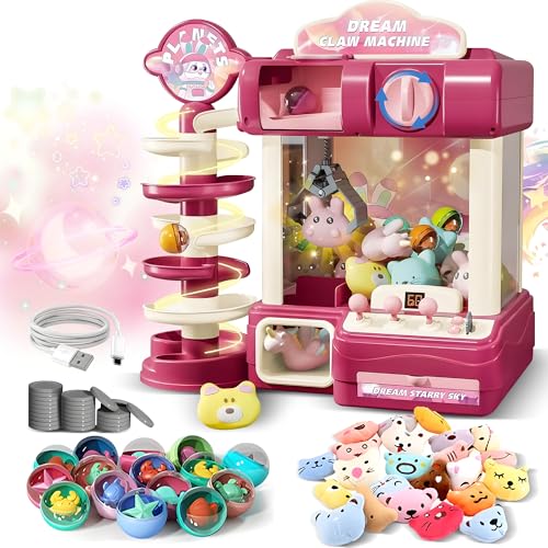 Kids Claw Machine with Capsule Slide, Lights & Music