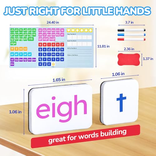 Phonics Magnetic Letter Tiles Word Building Kit with Folders