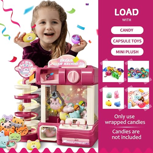 Kids Claw Machine with Capsule Slide, Lights & Music