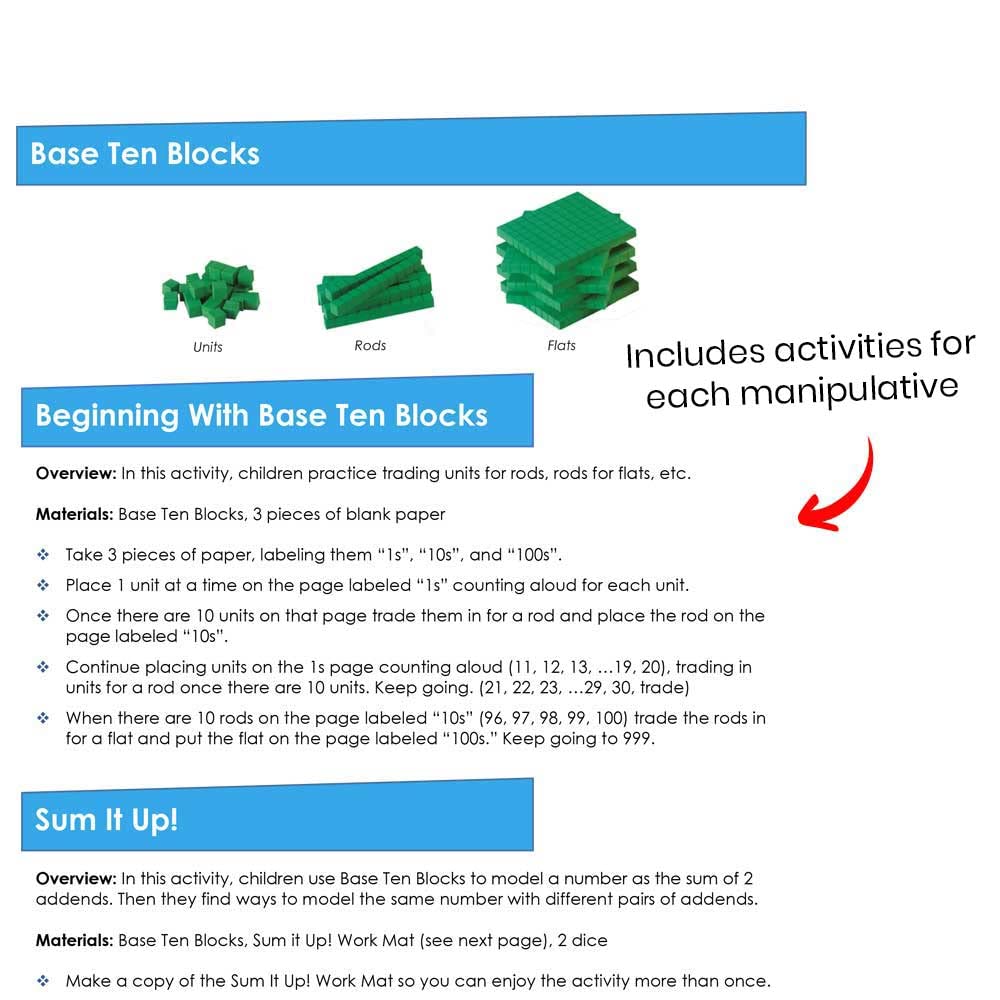 Take-Home Math Manipulative Kit for Kids