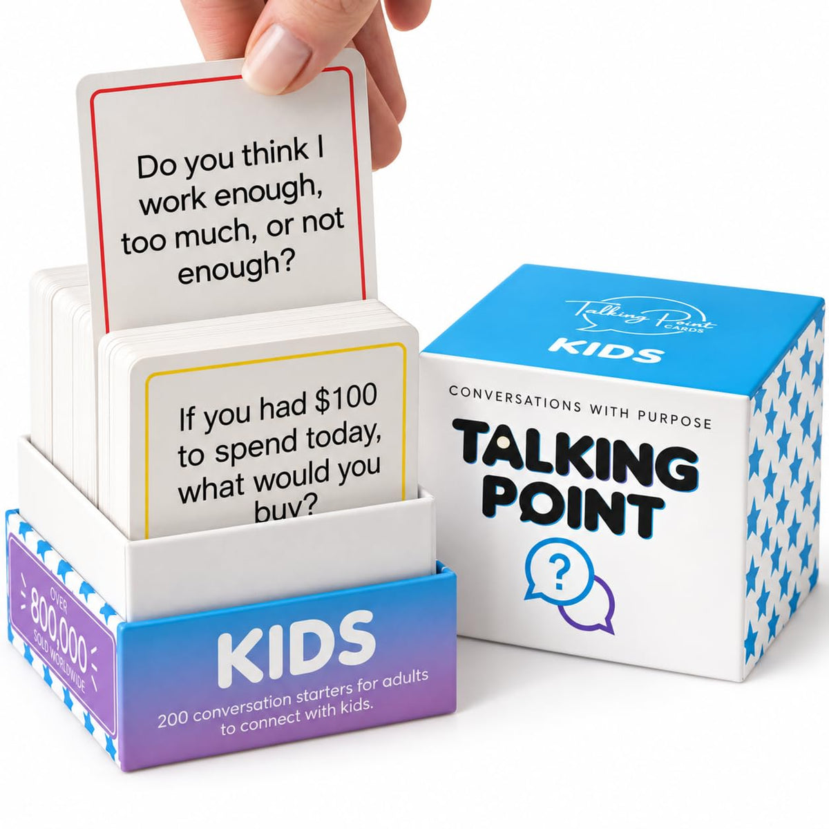 200 Kids Conversation Cards for Family & Travel Games