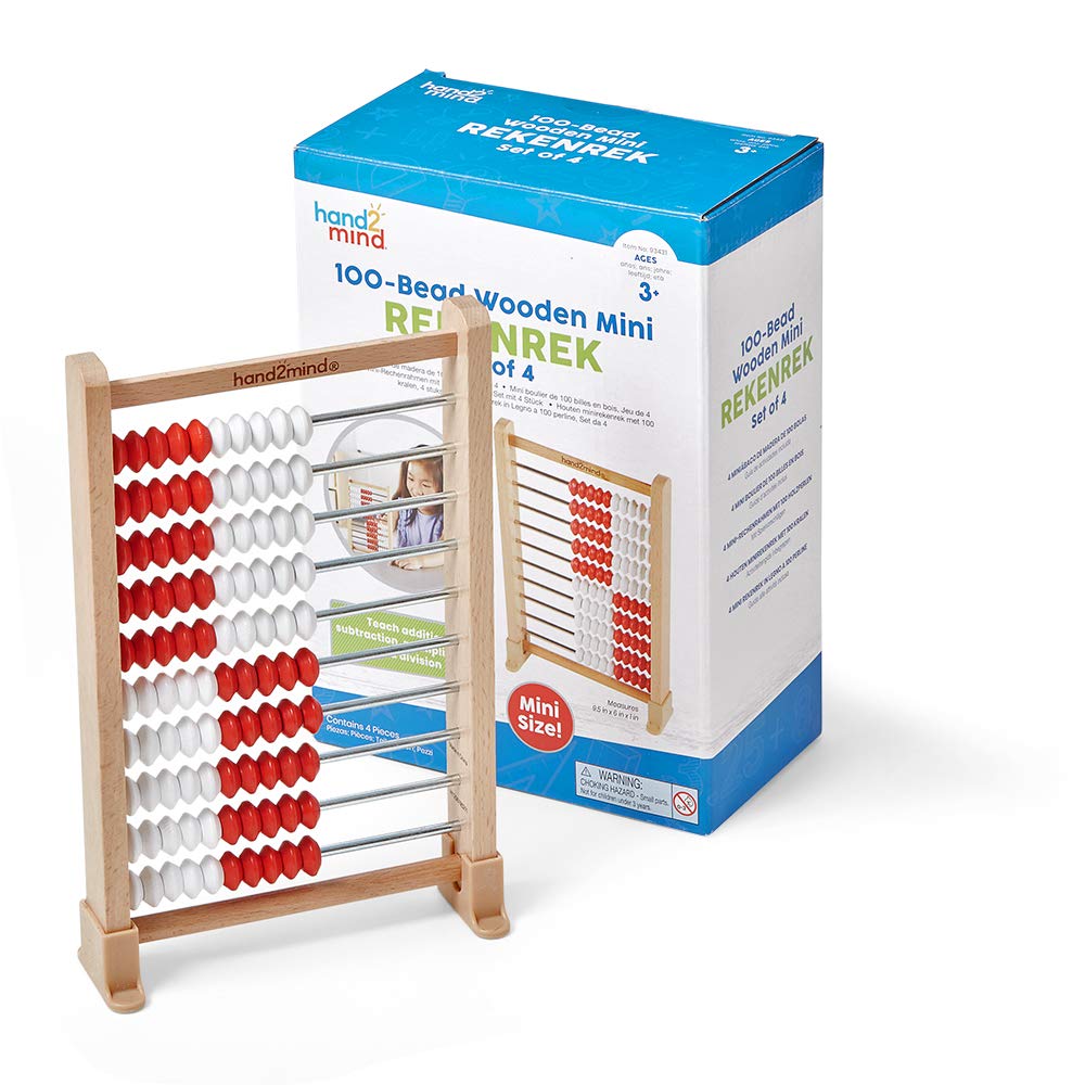 Mini 100-Bead Wooden Abacus for Counting & Math Learning
