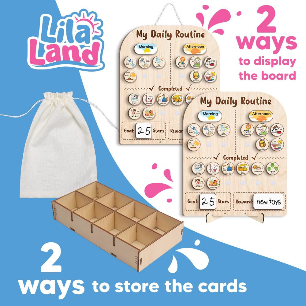 Wooden Kids Daily Routine & Star Reward Chart