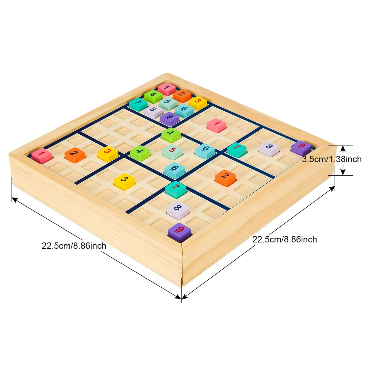 Colorful Wooden Sudoku Logic Puzzle Board Game