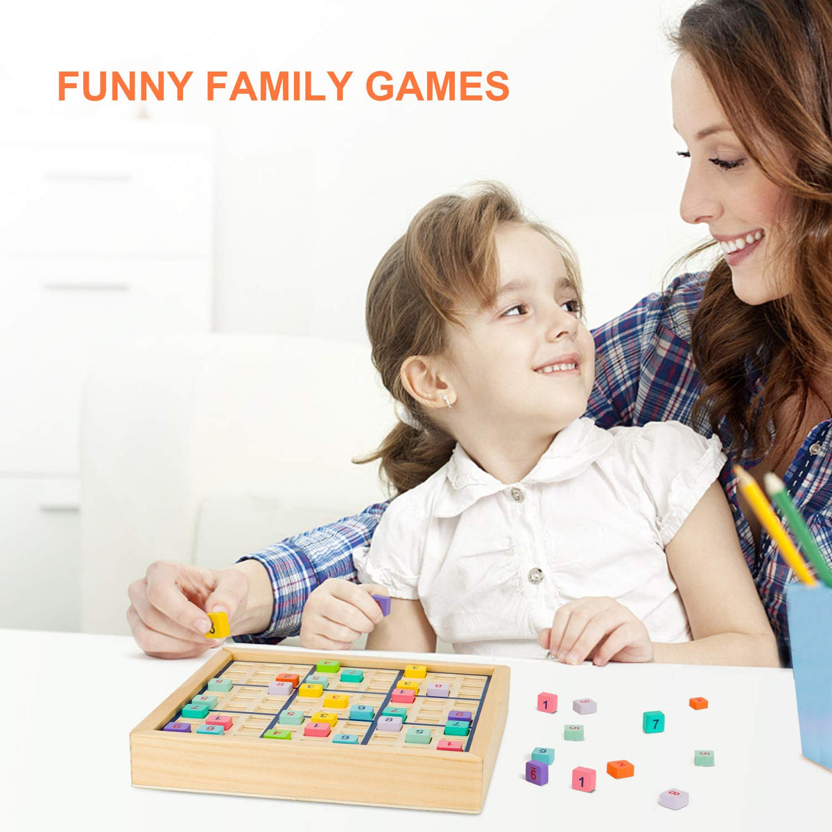 Colorful Wooden Sudoku Logic Puzzle Board Game