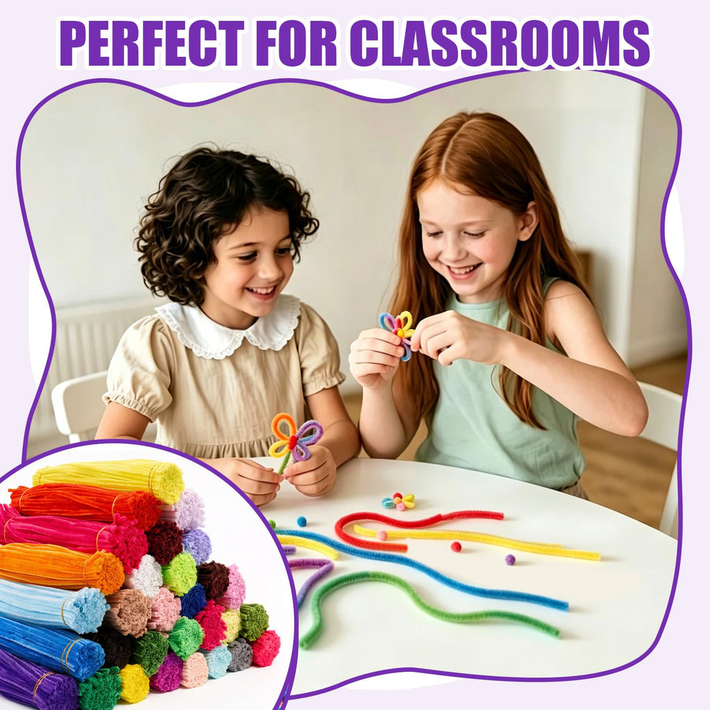 12-Inch Chenille Pipe Cleaners for Crafts & Art Projects