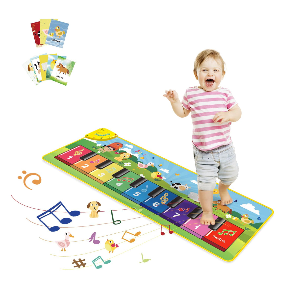 FOKI 2-Pack Floor Piano Mats, 32-Sound & 3-in-1 Musical Play Set