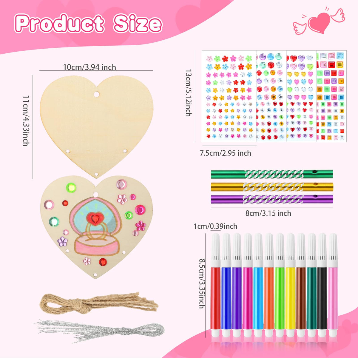 Wooden Heart Wind Chime DIY Craft Kit