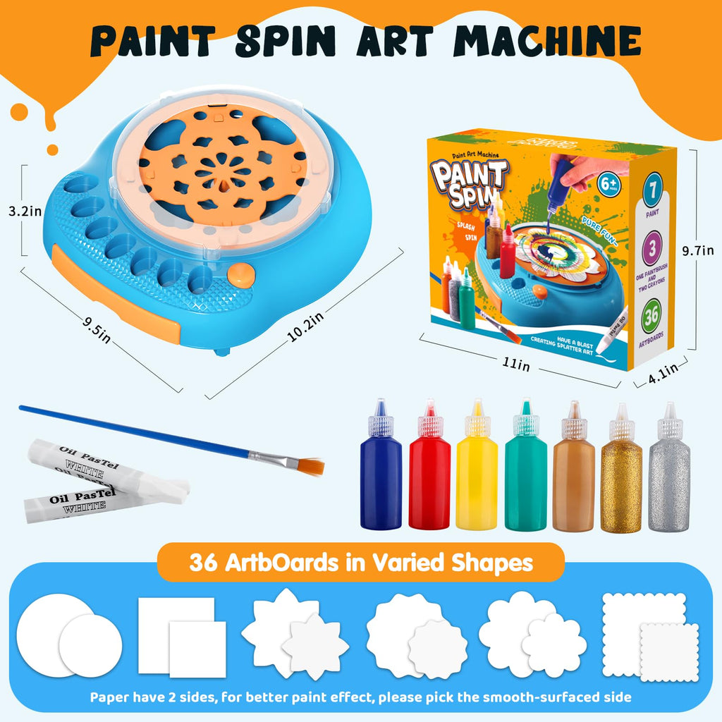Kids Spin Art Machine with Washable Paints & Art Boards