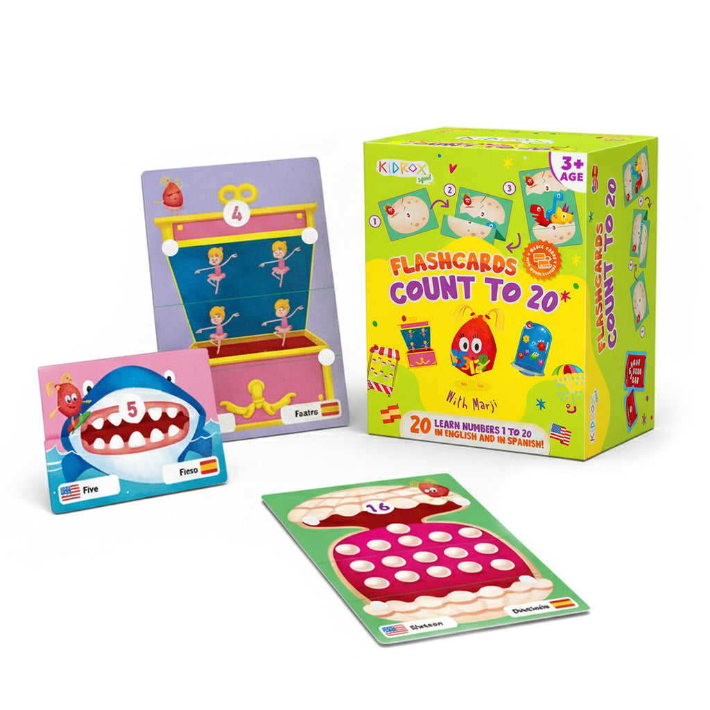 Bilingual English & Spanish Montessori Flash Cards Set