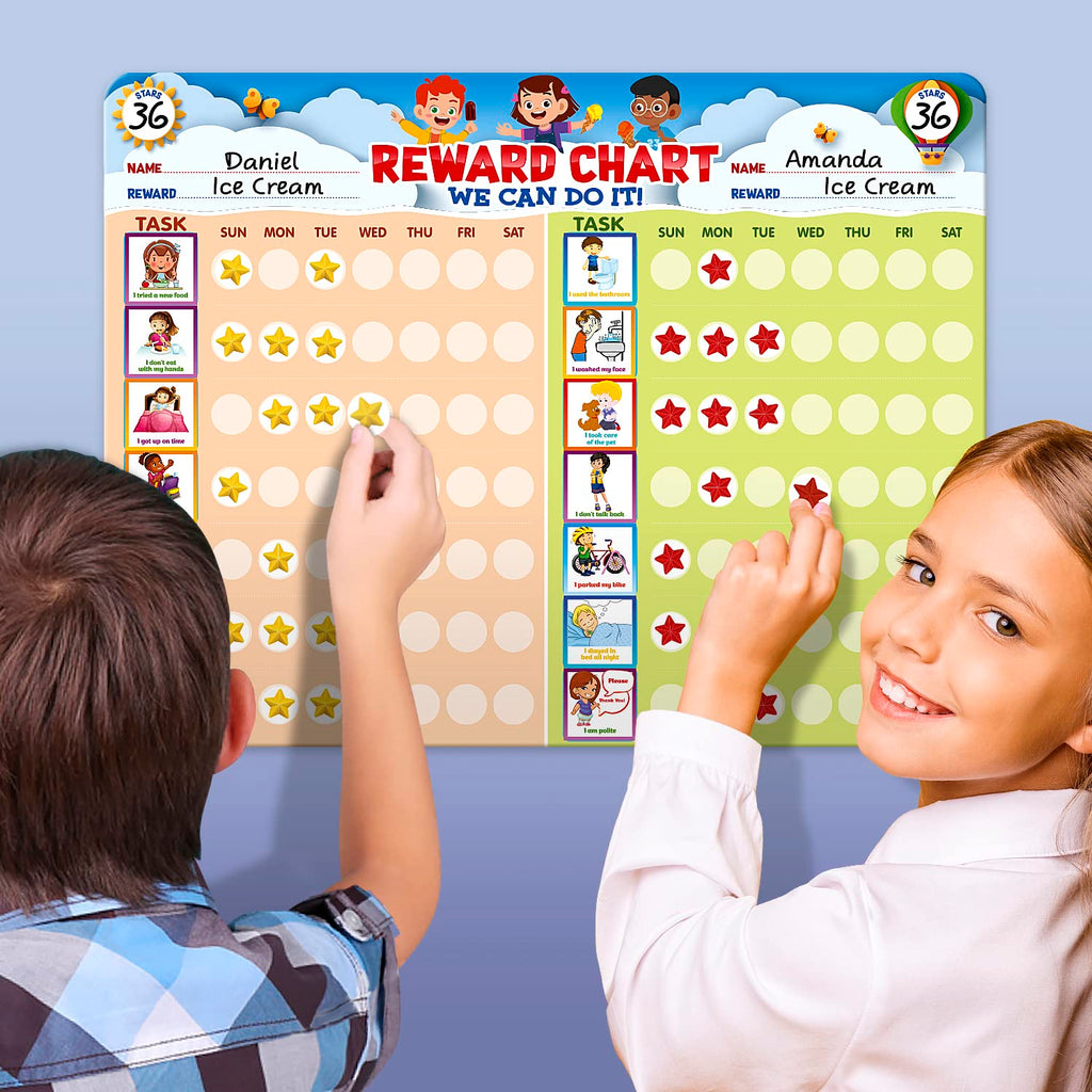 Kids Behavior & Chore Reward Chart with Stickers