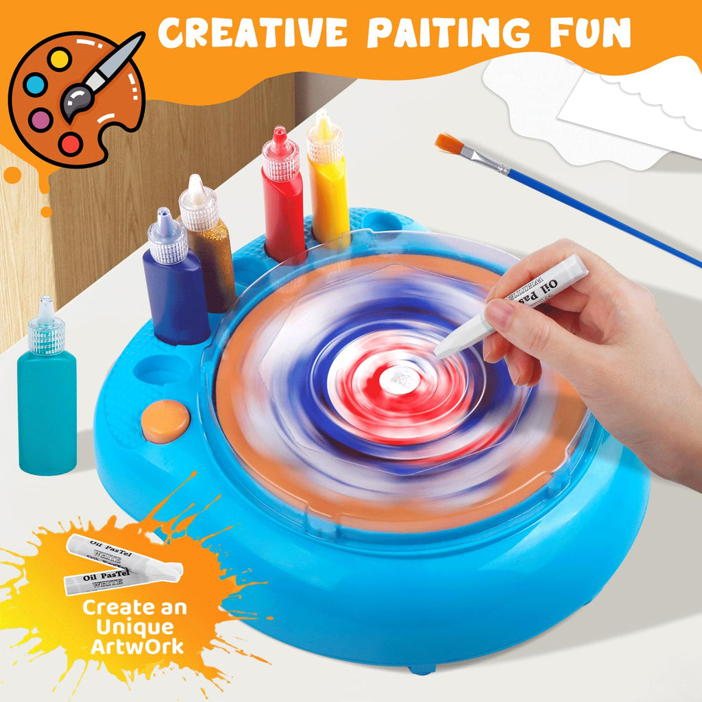 Kids Spin Art Machine with Washable Paints & Art Boards