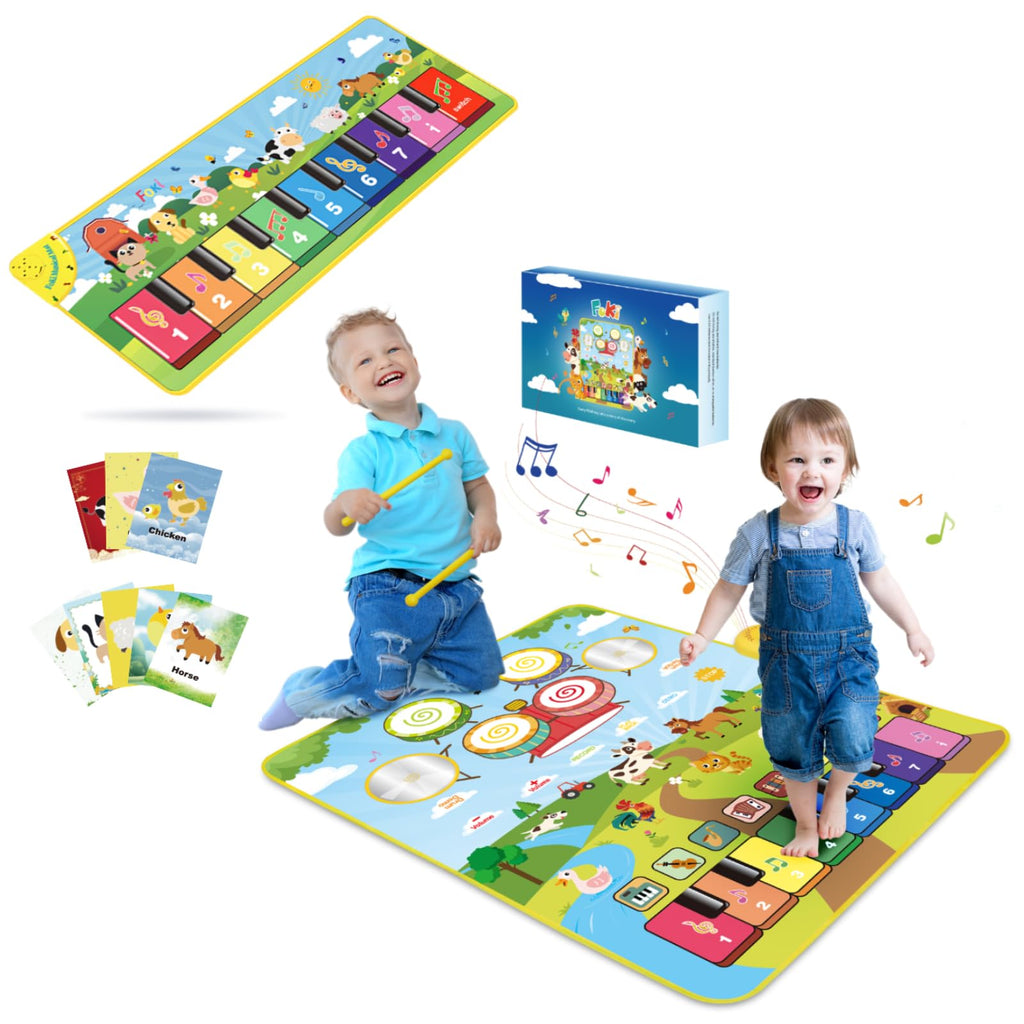 FOKI 2-Pack Floor Piano Mats, 32-Sound & 3-in-1 Musical Play Set
