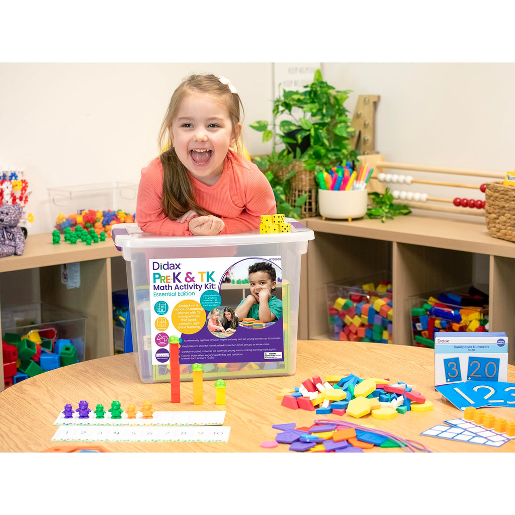Pre-K & TK Hands-On Math Activity Kit with Manipulatives & Teacher Guide