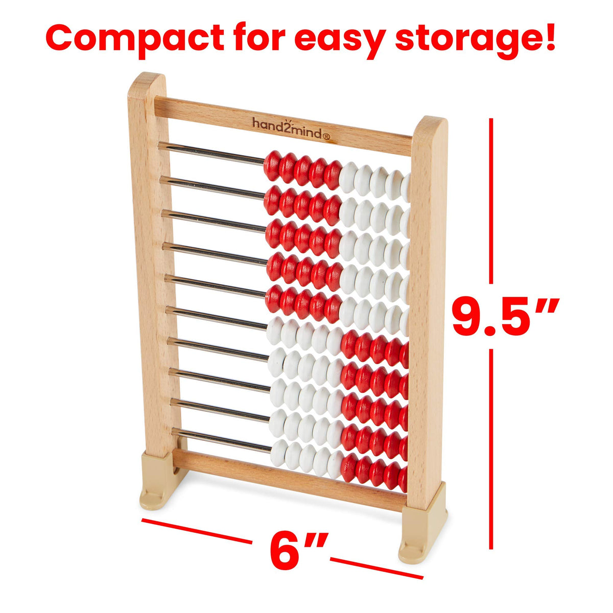 Mini 100-Bead Wooden Abacus for Counting & Math Learning