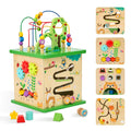 OOOK 5 in 1 Large Activity Cube, Forest-Themed Activity Cube for 1 Year Old