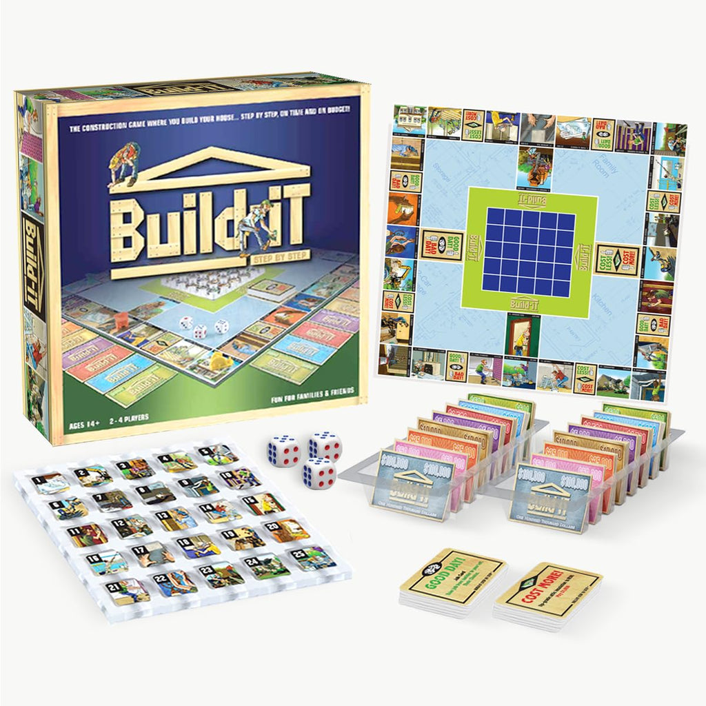 Build-iT Step by Step Board Game, House Construction Strategy Game
