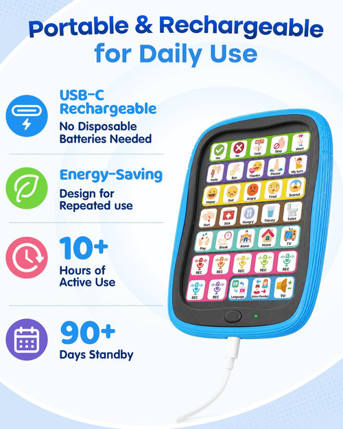 Rechargeable AAC Communication Device with Silicone Case