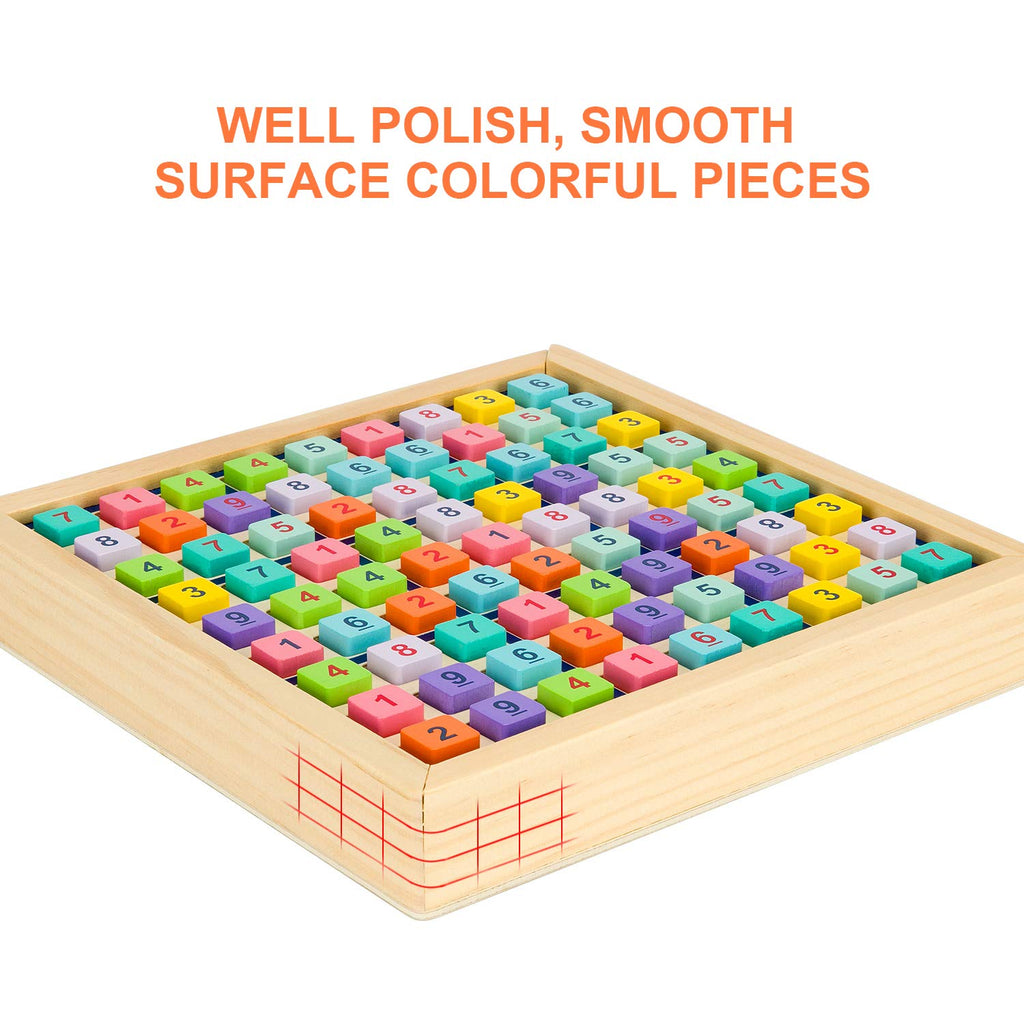 Colorful Wooden Sudoku Logic Puzzle Board Game
