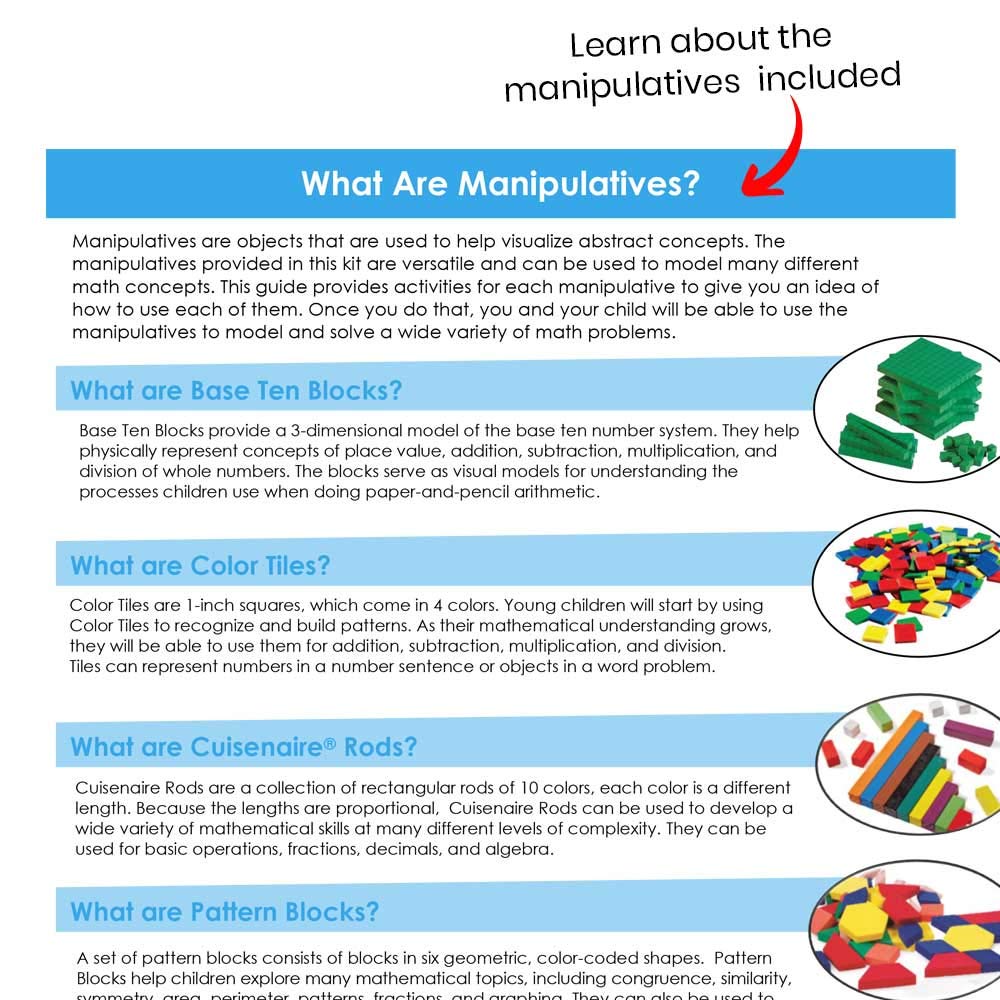 Take-Home Math Manipulative Kit for Kids