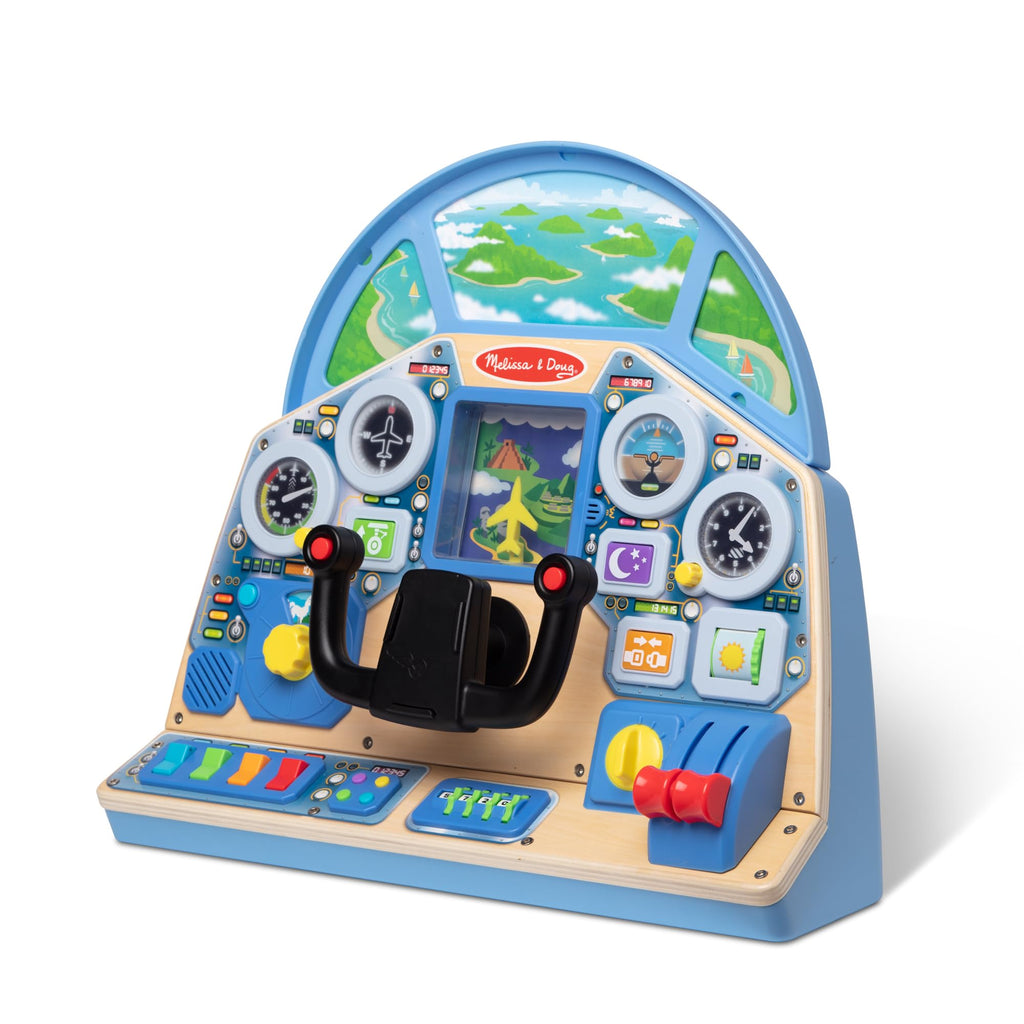 Melissa & Doug Jet Pilot Interactive Wooden Dashboard Toy