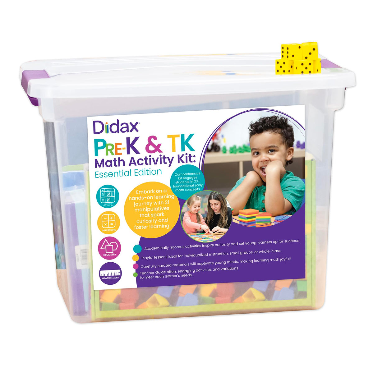 Pre-K & TK Hands-On Math Activity Kit with Manipulatives & Teacher Guide