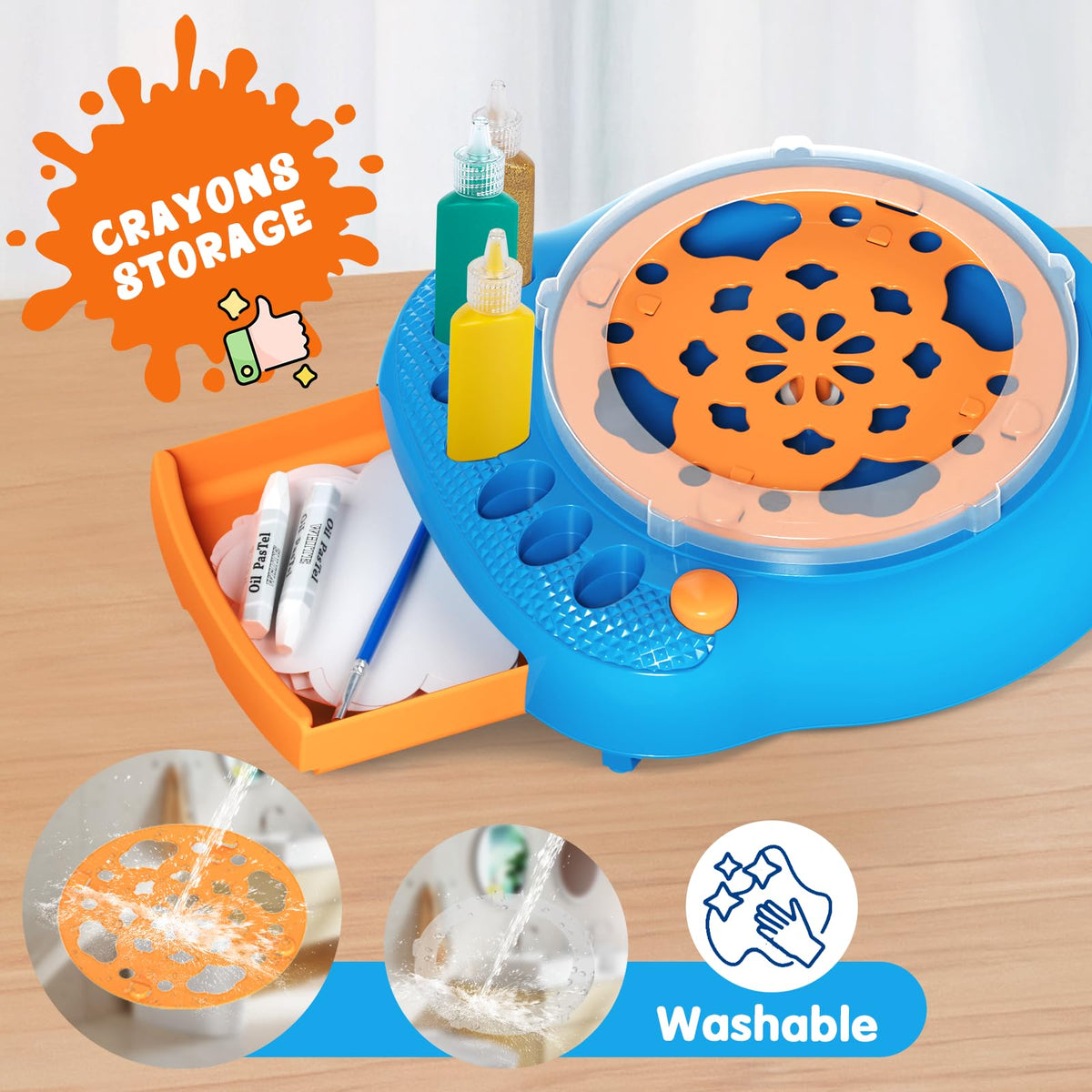 Kids Spin Art Machine with Washable Paints & Art Boards