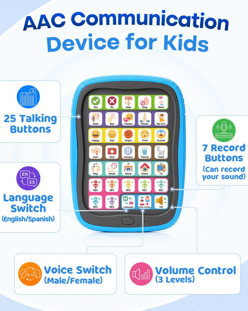 Rechargeable AAC Communication Device with Silicone Case