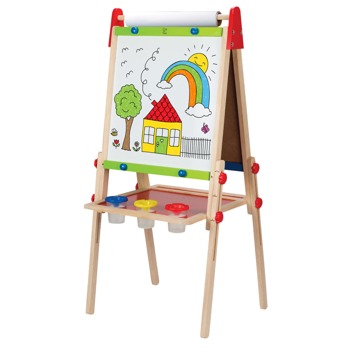 Height-Adjustable Wooden Art Easel with Magnetic Drawing Board