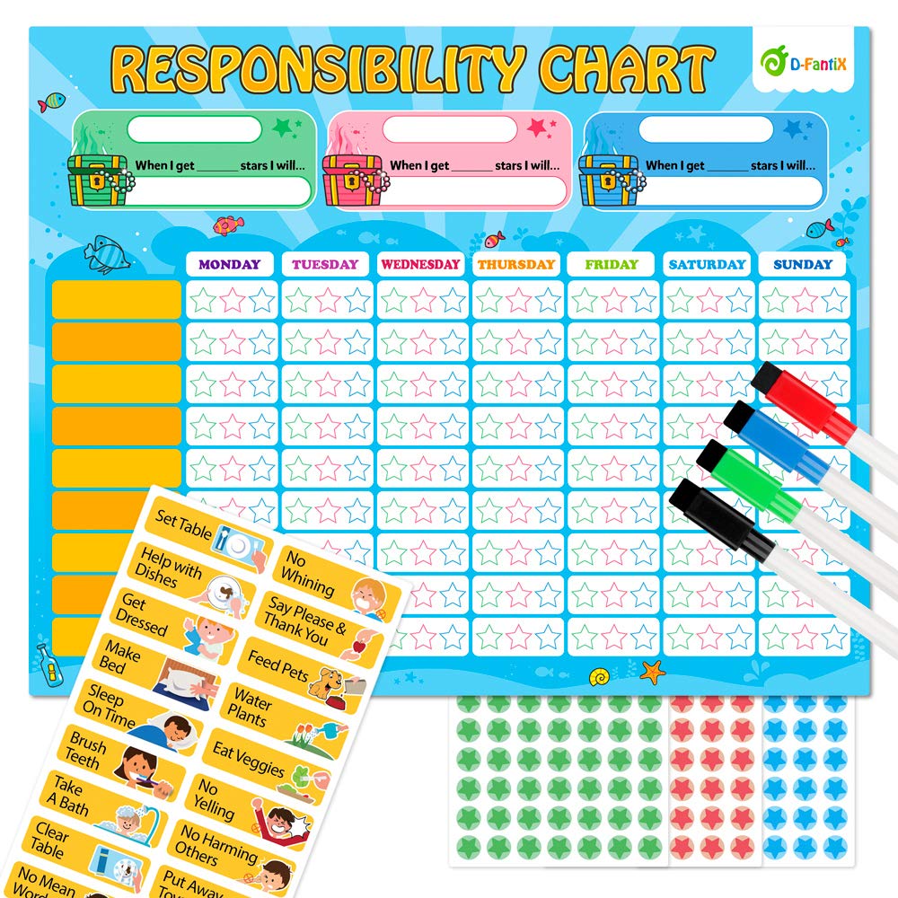 Magnetic Responsibility Chart & Dry-Erase Alphabet Number Cards