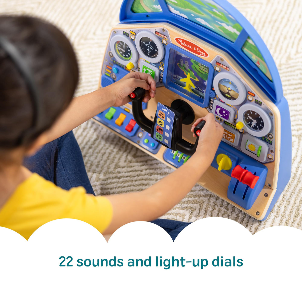 Melissa & Doug Jet Pilot Interactive Wooden Dashboard Toy