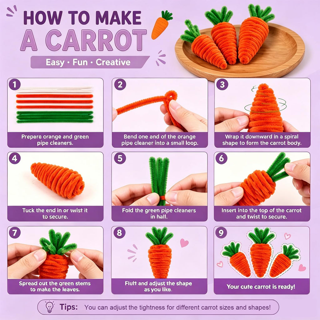 12-Inch Chenille Pipe Cleaners for Crafts & Art Projects