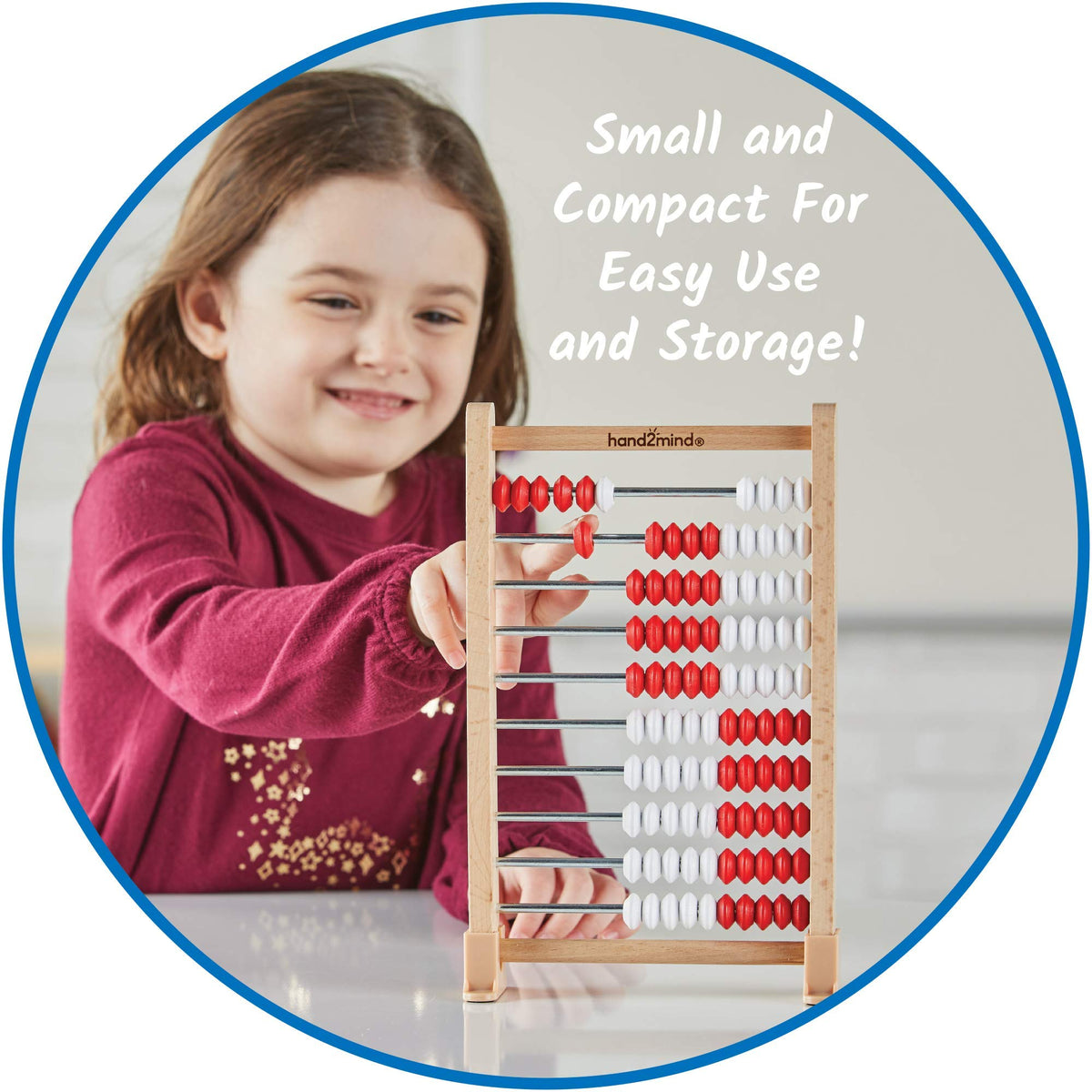 Mini 100-Bead Wooden Abacus for Counting & Math Learning