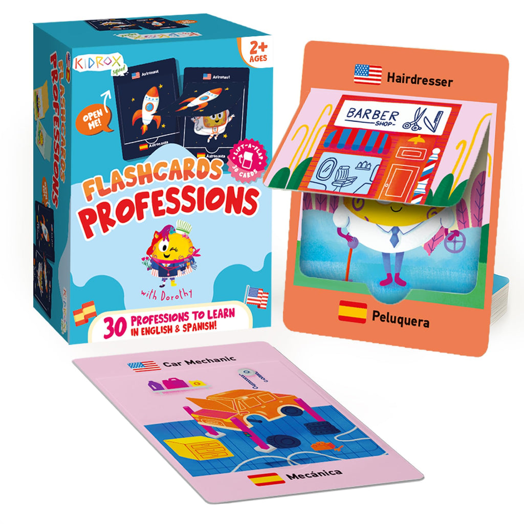 Bilingual English & Spanish Montessori Flash Cards Set