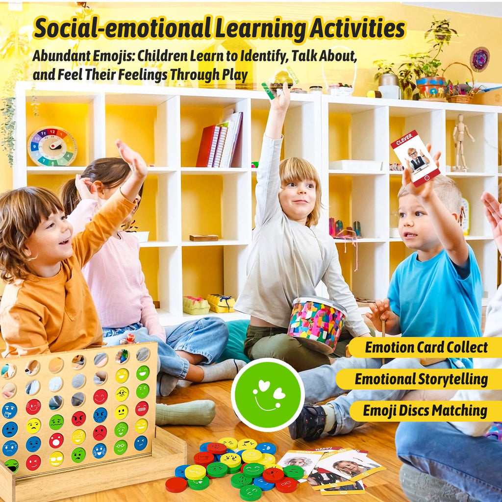 Garybank Social Skills Games for Kids - Emotional Disc Four in A Row Game