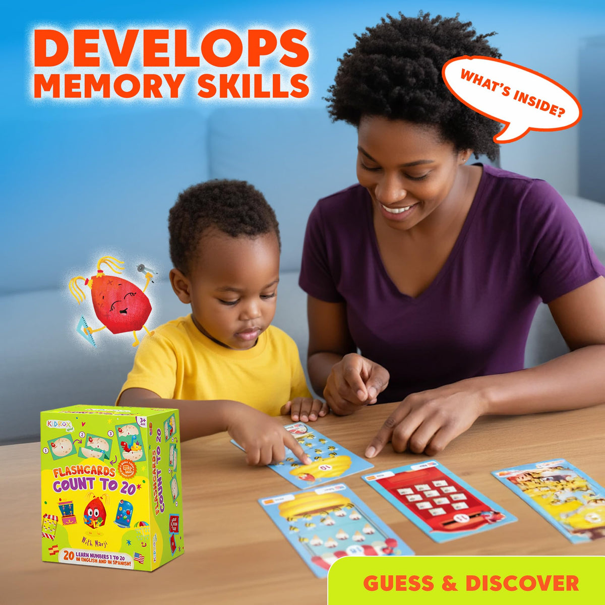 Bilingual English & Spanish Montessori Flash Cards Set