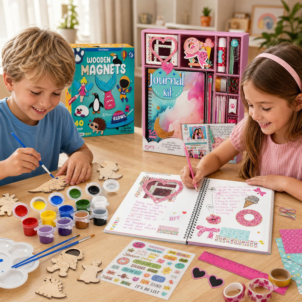 DIY Journal & Wooden Magnet Painting Craft Kit