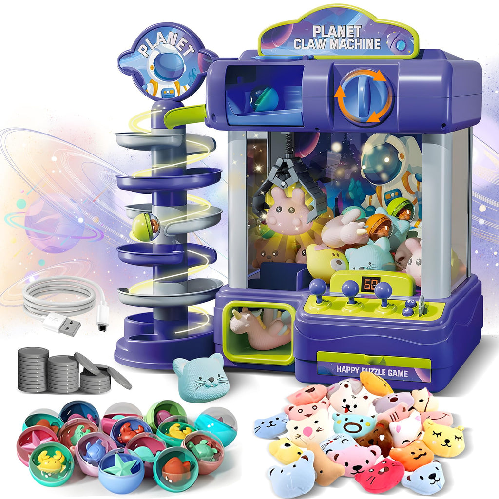 Kids Claw Machine with Capsule Slide, Lights & Music