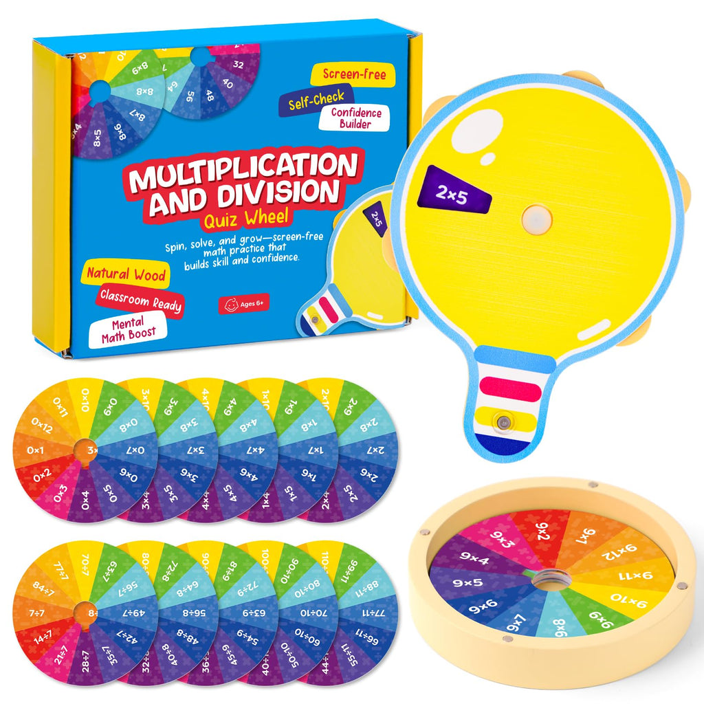 Multiplication & Division Math Game with 25 Self-Checking Flash Cards