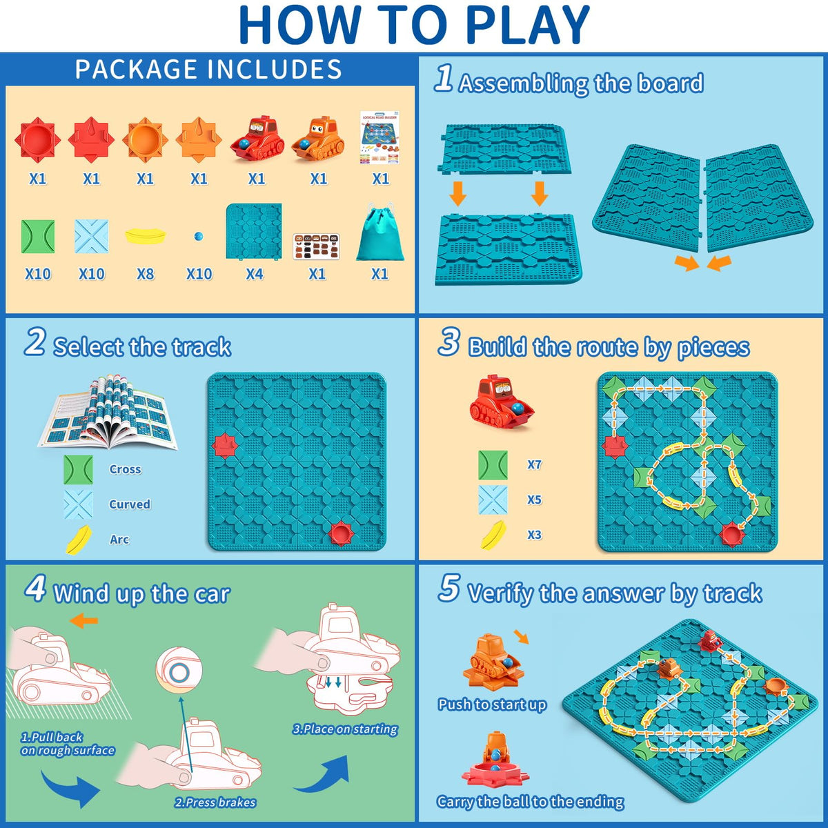 Brain Stem Activity Logic Kits Kids Board Games Learning Toys