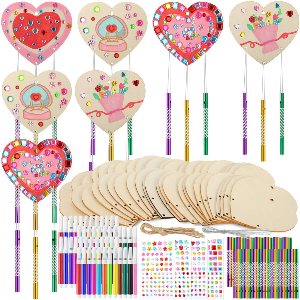 Wooden Heart Wind Chime DIY Craft Kit