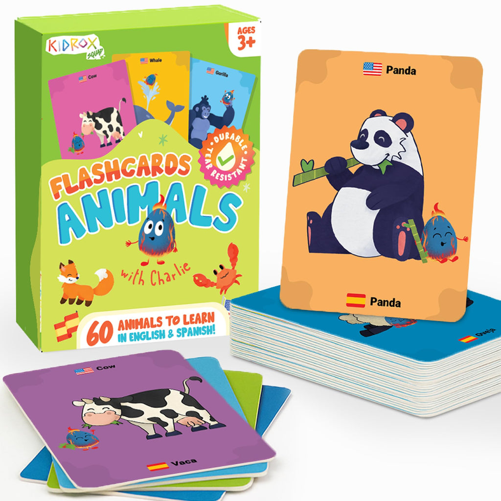 Bilingual English & Spanish Montessori Flash Cards Set