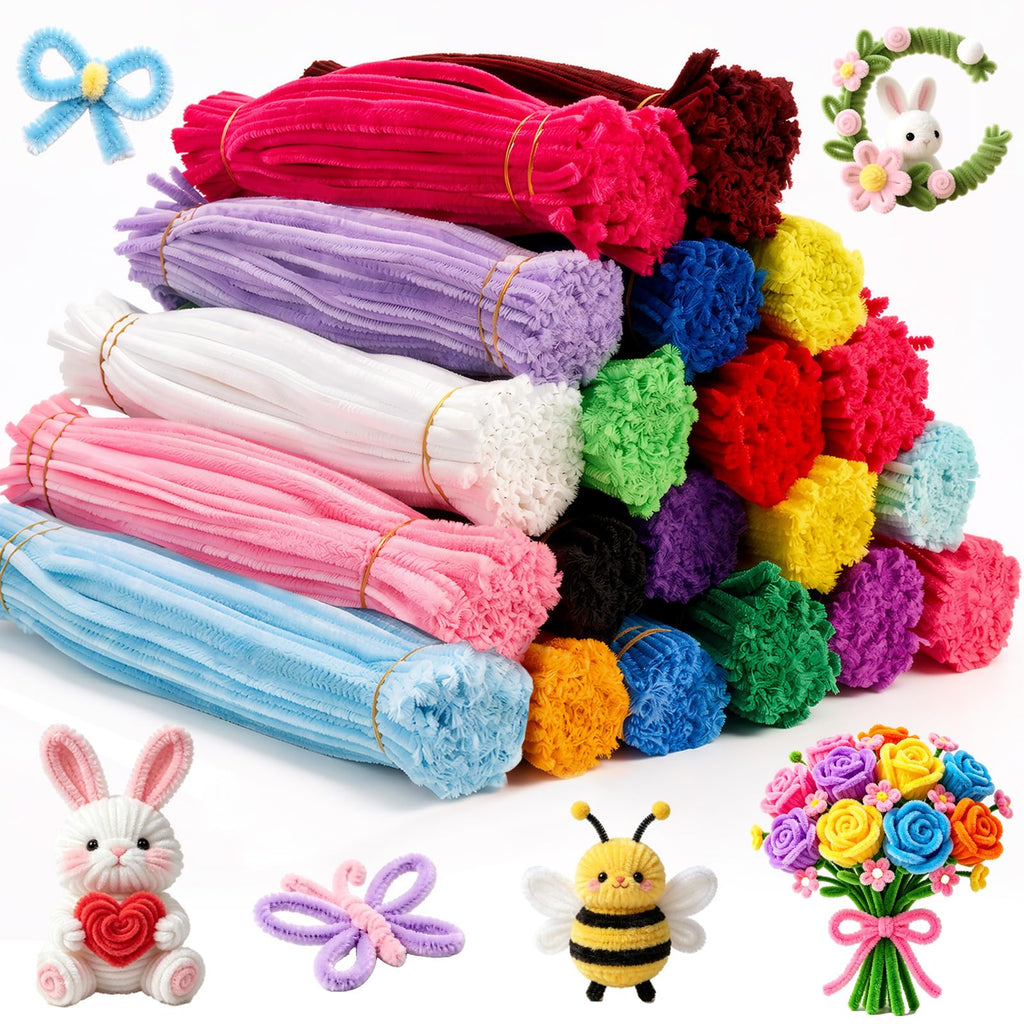 12-Inch Chenille Pipe Cleaners for Crafts & Art Projects