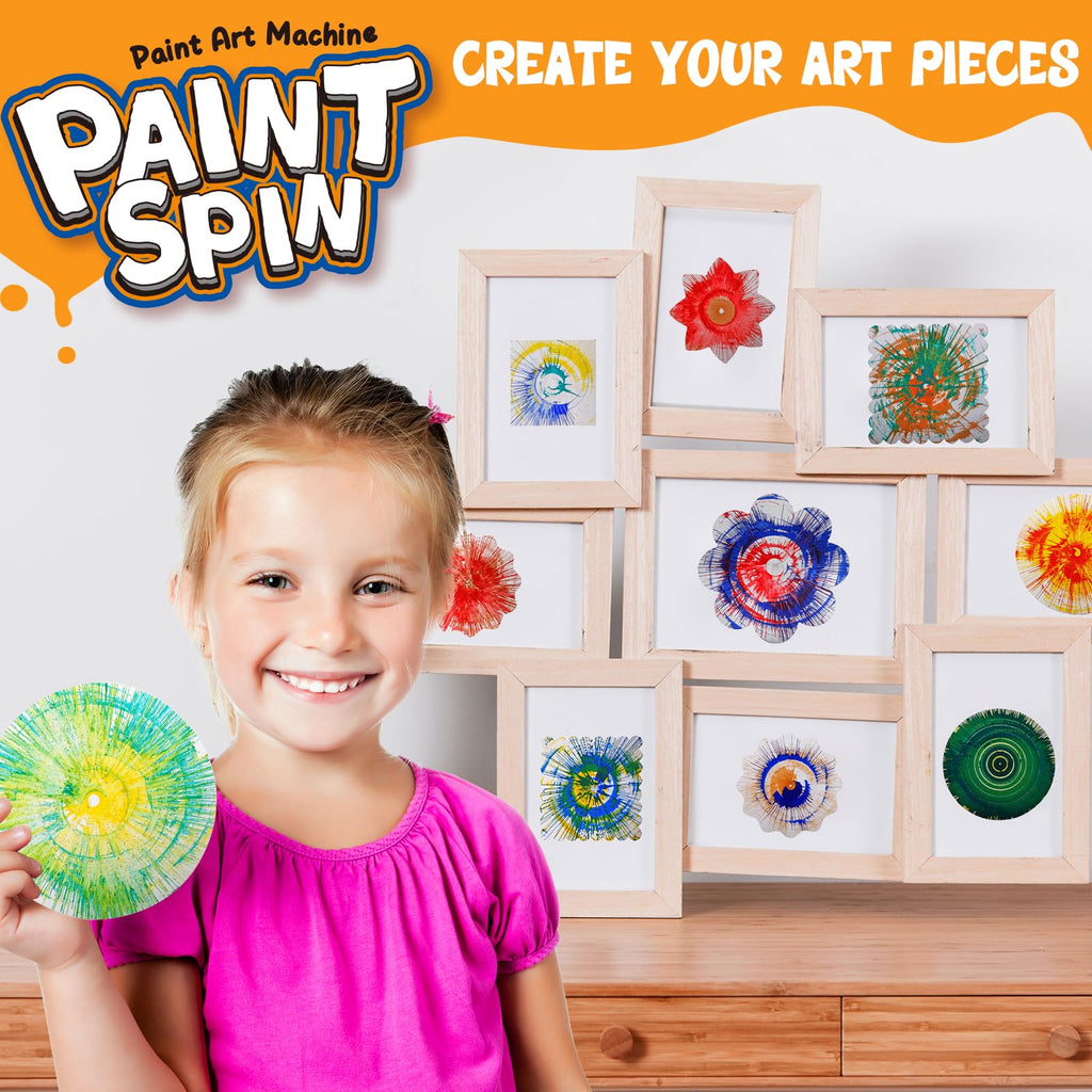 Kids Spin Art Machine with Washable Paints & Art Boards