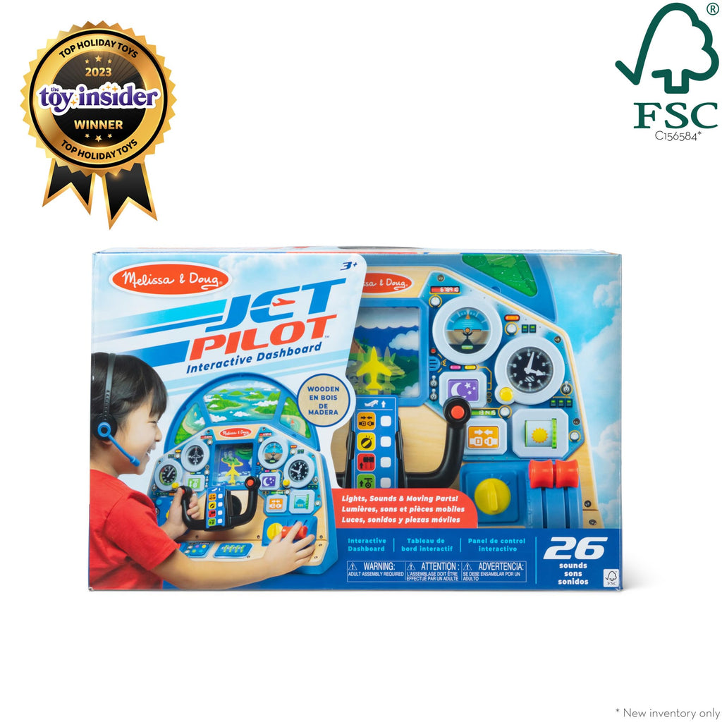 Melissa & Doug Jet Pilot Interactive Wooden Dashboard Toy