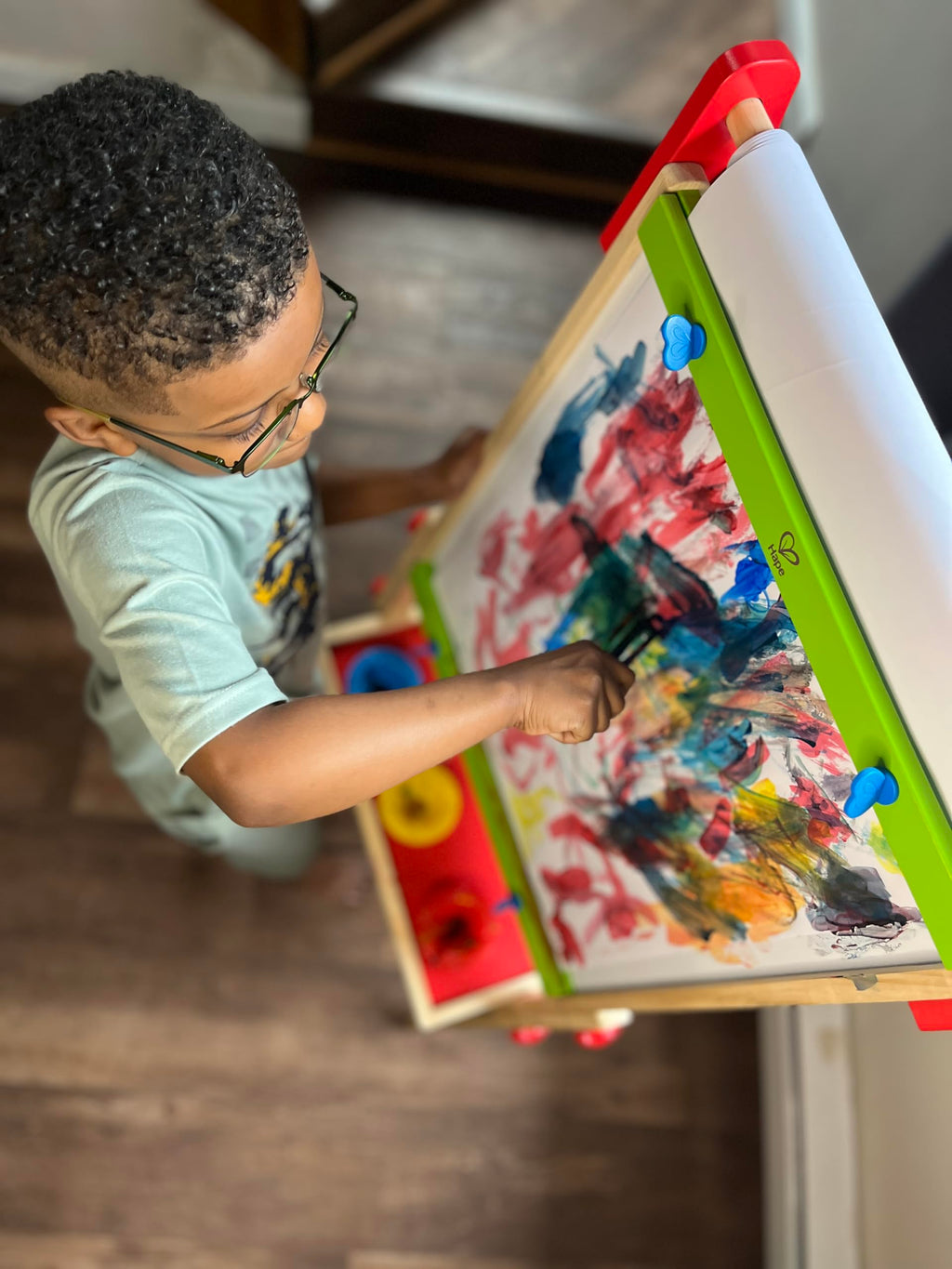 Height-Adjustable Wooden Art Easel with Magnetic Drawing Board