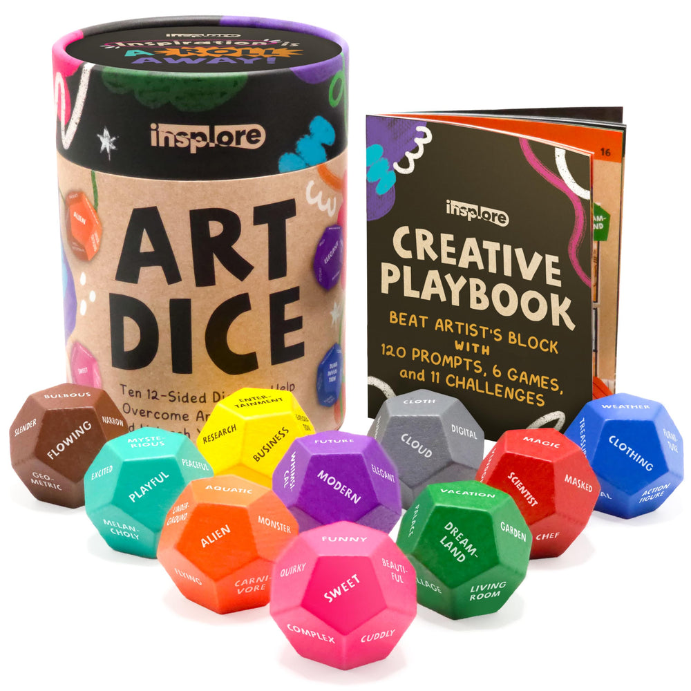 Insplore Art Dice - Ten 12-Sided Dice for Beating Artist's Block